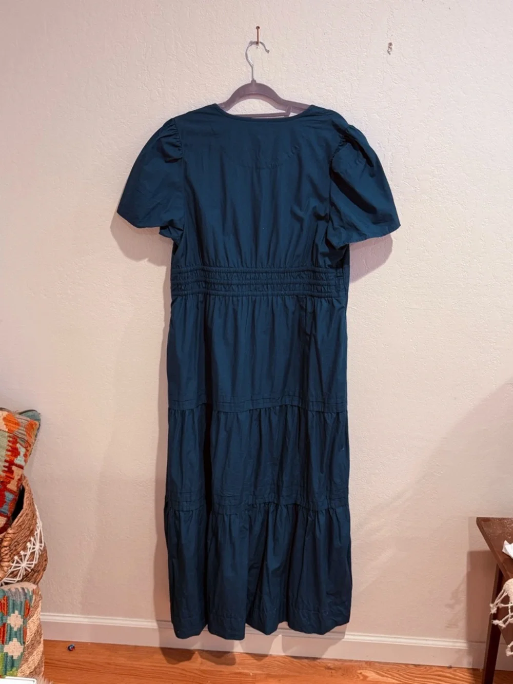 Quince Dark Teal Tiered Maxi Dress - Picture 5 of 5